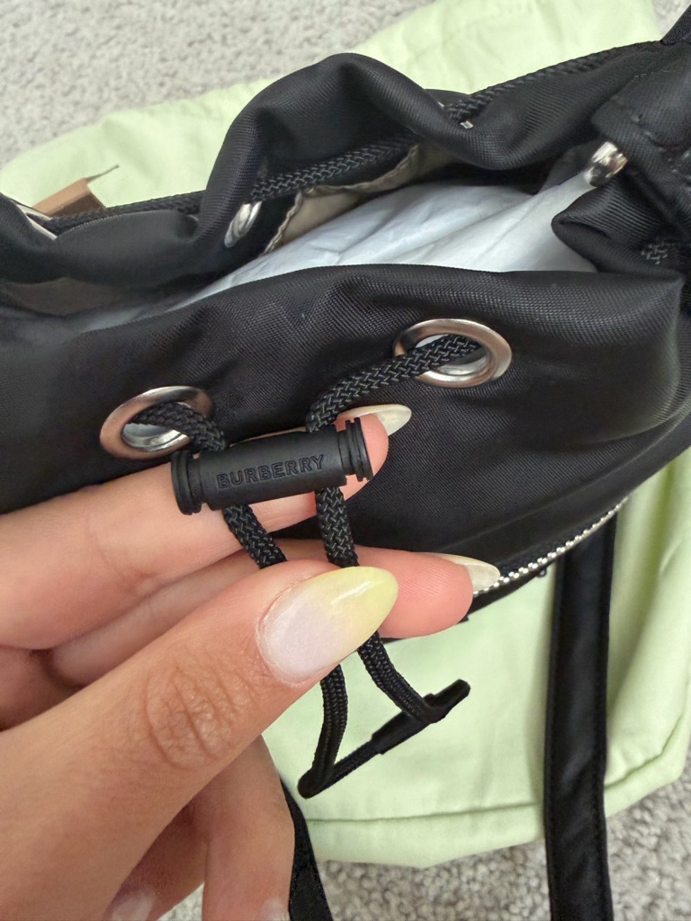 Burberry Nylon Black Bucket Bag! - Picture 4 of 7